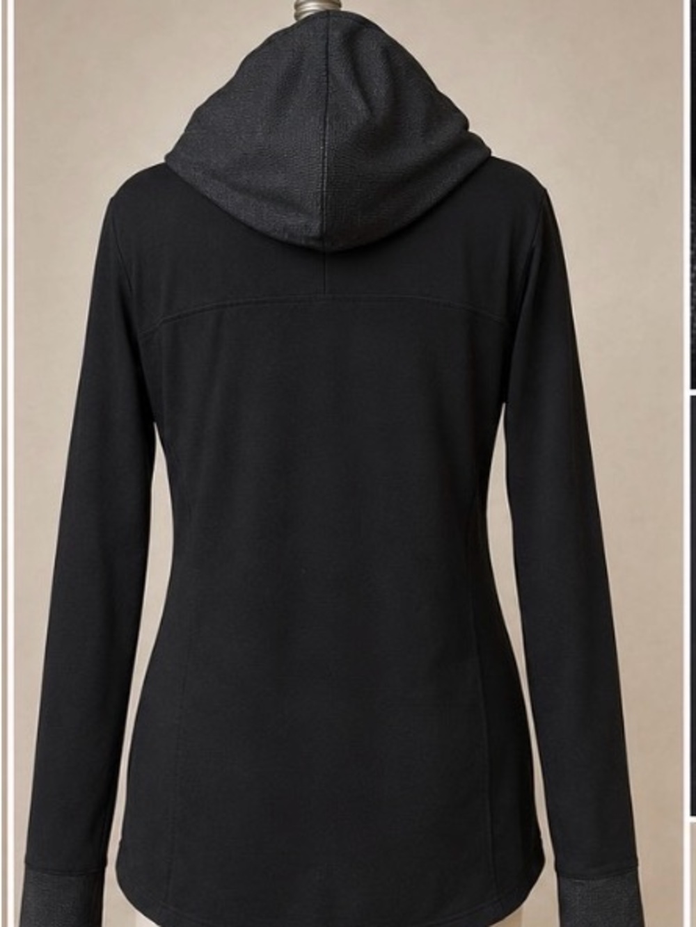 Adidas Black Slim Fit Zip Hoodie Jacket XL Thumbholes - Picture 2 of 4